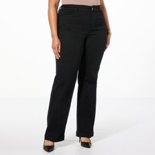 DG2 by Diane Gilman Virtual Stretch with Angled Pocket Trouser Jeans Black 20W U
