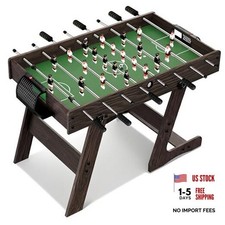 Folding Foosball Table, 4  x 2  Full Competition Size Foldable Space Saving