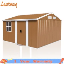 12X10 FT Metal Storage Shed w/Window &Lockable Door Outdoor Shed for Garden Tool