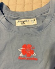 Abercrombie Kids Girls Sz 13 14 Lt Blue W/ Flower  Abercrombie On Front