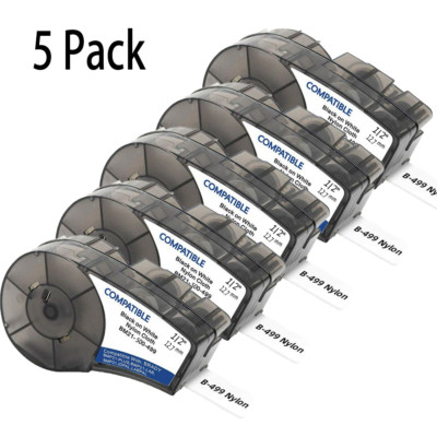 5x BRADY M21-500-499 Nylon Cloth Label fit printer manufactured before Jun 2025