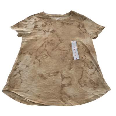 Old Navy Womens Size S Crew Neck Short Sleeve T-Shirt Marble Brown