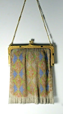 Antique 1920's Art Deco Whiting Davis Metal Mesh Dresden Flapper Evening Purse