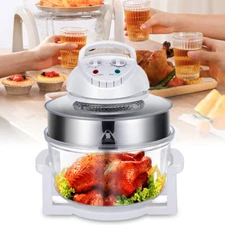 12L Air Fryer Glass Infrared Convection Oven Roaster Glass 360?? Heating Cooker