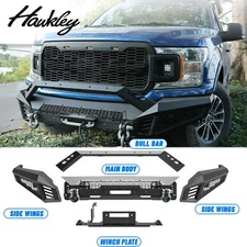4 IN 1 Front Bumper Assembly For 2018 2019 2020 Ford F-150 w/ 2*4" LED Pod Light