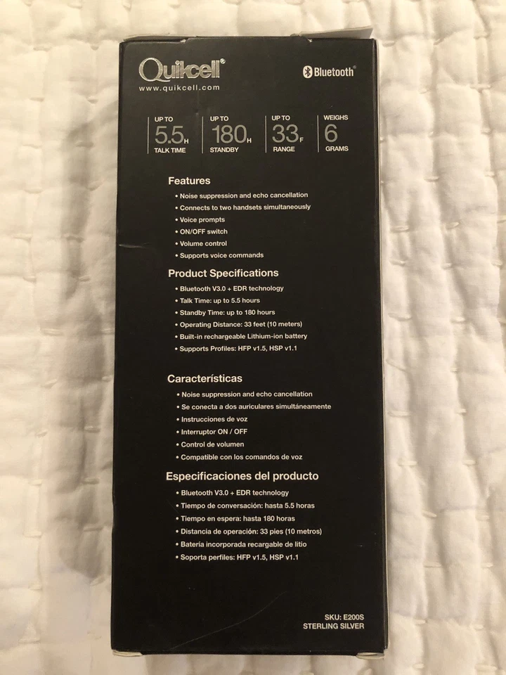 Quickcell E200 Mini Bluetooth Headset - Silver - BRAND NEW IN BOX - Image 2 of 4
