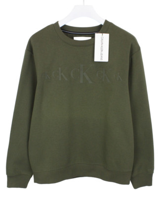 Calvin Klein Jeans Deep Depths Sweatshirt Herren Groß Pullover Stretch Grün