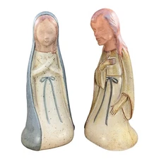 UCTCI Stoneware Nativity Mary Joseph Figurine Japan Vintage Large Ceramic Figure
