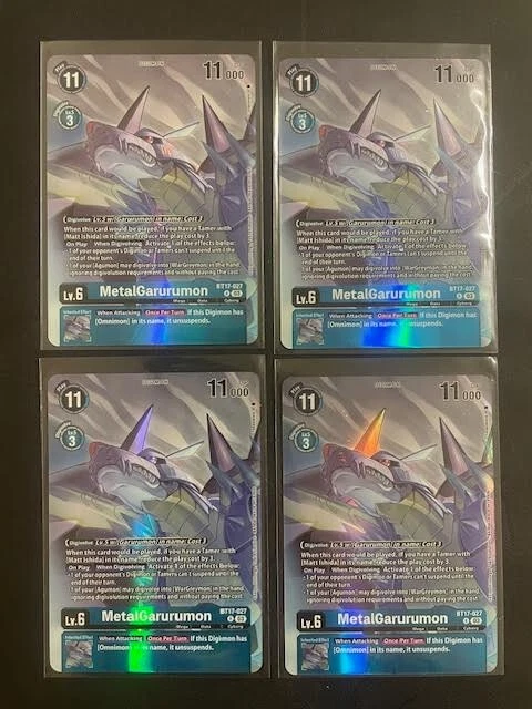 DIGIMON TCG 4x METALGARURUMON BT17-027 Set PB19 PB-19 ENG ENGLISH READY TO SHIP