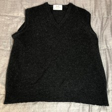 Vintage Lord Jeff Sweater Vest 100 Lambswool Gray V-Neck Men  s Size Large USA