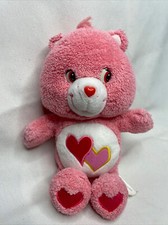 2004 Care Bears Love-a-Lot Pink Bear Plush with Hearts 10" Stuffed Animal