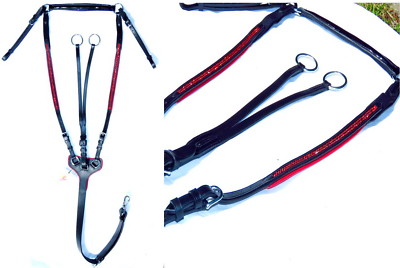 FSS GLITZERNDER KRISTALL BLING GEPOLSTERT elastische Brustplatte Martingale ALLE FARBEN