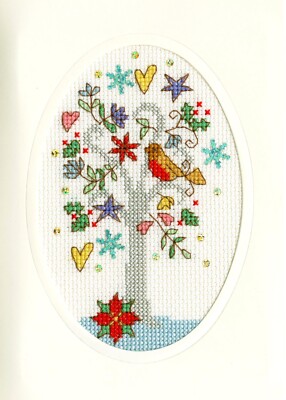 Bothy Fäden ~ gezählter Kreuzstich Weihnachtskarten-Kit ~ Winterwünsche