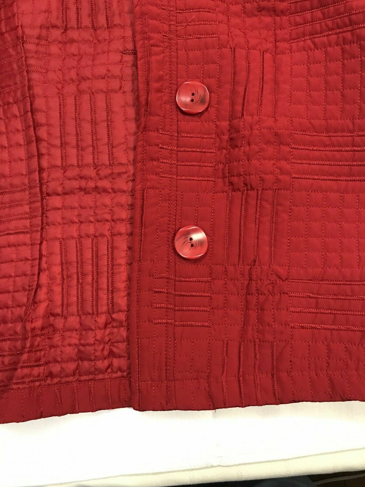 Analogy Button Down Mandarin Collared Red Embroid… - image 7