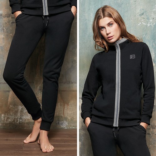 LAURA BIAGIOTTI - TUTA INVERNALE DONNA APERTA FULL ZIP FELPA COTONE - 96456  NERO | eBay