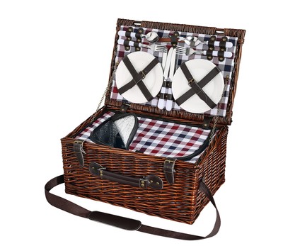Picknickkorb für 4 Personen Kühlfach Teller Gläser Besteck Cilio VARESE 155259