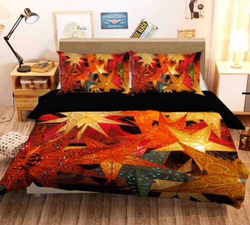 3D Christmas Xmas Leaves 71 Bed Pillowcases Quilt Duvet Cover Set Single King UK - Picture 1 of 6