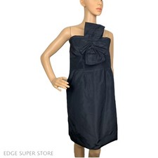 J Crew $179 Black Bowtie Avant Silk Sleeveless Formal Pockets Prom Dress Size 6
