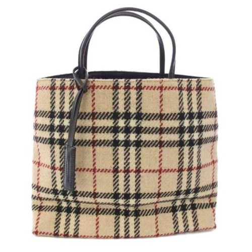 Burberry London Handbag Tote Bag Nova Check Beige TK Used 7b4bd97df630f17e0946af