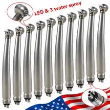 10 PCS Dental LED E-Generator Fiber Optic High Speed Handpiece 4 Hole NSK Style