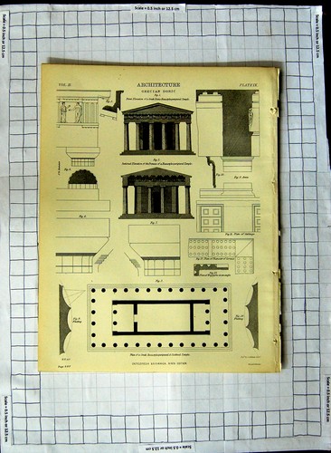 Original Old Antique Print Architecture Grecian Doric Encyclopaedia Britannica