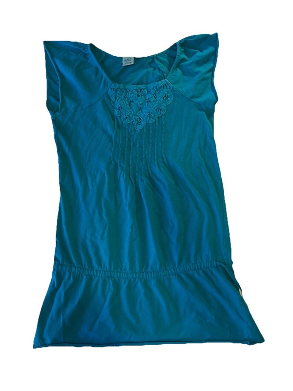 SO Wear It Declare It Blue Lace Front Pleated Woven Tunic Blouse XL