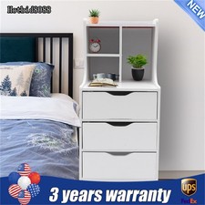 Tall White Nightstand W 3 Drawers Side Stand Cabinet Night Stand Bedside Tables