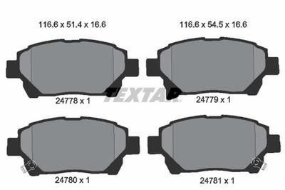 Bremsbelagsatz Scheibenbremse TEXTAR 2477801 für TOYOTA ASTON IQ CYGNET KGJ10_