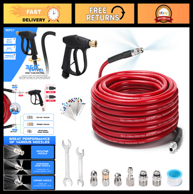 #ad #ad 100FT Sewer Jetter Kit for Pressure Washer Drain Cleaner Hose Nozzles amp; Tools $93.99