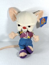 Vintage Warner Bros Animaniacs Pinky  the Brain Hawaiian Plush with Tags 1997