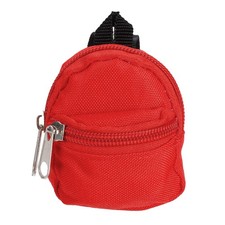 Mini Doll Zipper Backpack, Tiny Doll Backpack Dark Red 