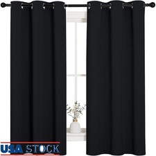 Energy Efficient Blackout Curtains Noise Reducing Thermal Insulated Drapes New