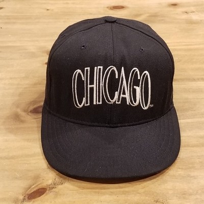 Vintage Chicago White Sox Hat Size 7 1/4 Pro-Line Black Arch Spell Out Made USA