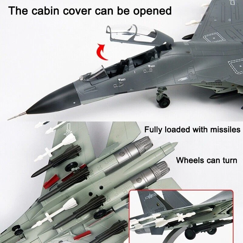 1:72 Modellino Diecast Militare Russo Sukhoi Su-30MKK Aereo da Caccia Collezione - Immagine 3 di 4