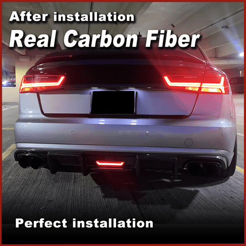 Diffusore posteriore in carbonio diffusore paraurti posteriore attacco posteriore spoiler per Audi A6 C7 16-18 - Foto 3 di 11