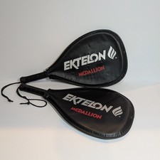 Vintage Pair Of Black/Red EKTELON Medallion XS Racquetball Racquets With Cases
