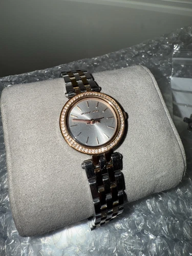 Orologio Donna Michael Kors Darci Quadrante Argento Bracciale Oro Bicolore MK3298