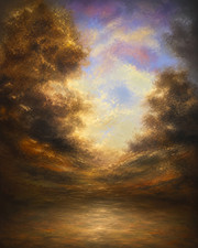 10 20 Ft Muslin 100 Airbrush Painted Romantic stormy sky  Background 42-152