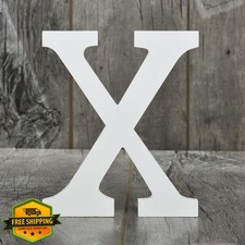 VSHILI 8" White Wooden Letter X, Stand Up Alphabet Decor