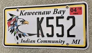 Michigan Ojibwa Tribe 2019 License Plate Keweenaw Bay Indian Tribal