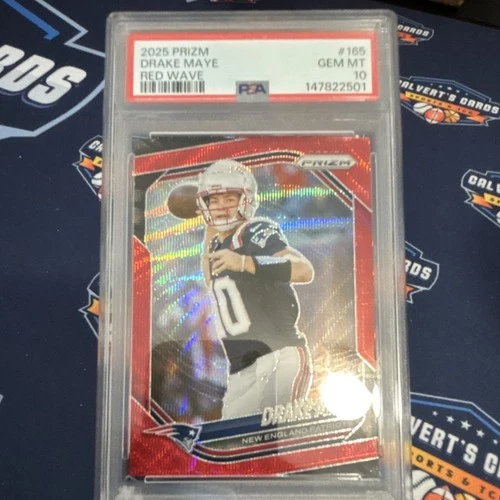 2025 Panini Prizm Drake Maye #329 Red Wave Prizm PSA 10 /149
