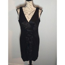 Calvin Klein  V-neck Ruched Front Dress black NWT  Size 10 Sexy Feminine