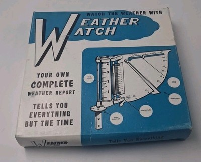 Weather Watch Rain Gauge Vintage 1960's - NEW OPEN BOX - Clean Karbrite Mfg OMAH