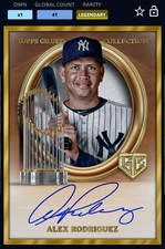 Topps 2024 Gilded Alex Rodriguez Gilded Champions Sig Auto Bunt Digital /50