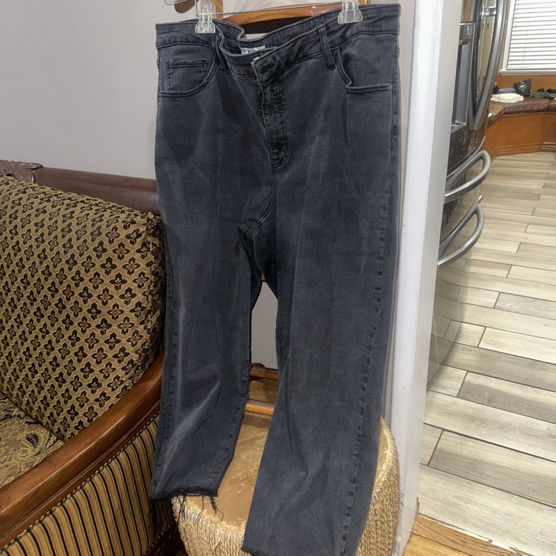 Ava & Viv Jeans Womens 22 Black Mid Rise Skinny Denim Pants Stretch