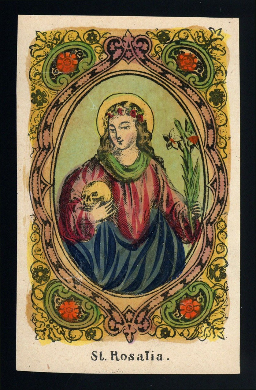santino incisione 1800 S.ROSALIA DI PALERMO koppe PRAGA