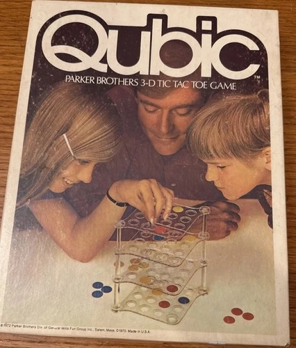 Vintage 1972 Qubic Game / Parker Brothers 3-D Tic Tac Toe Game Complete