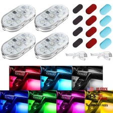 Wireless LED Lights for Car, 7 Colors Magnetic Auto Interior Light with 4PCS