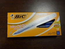 XTRA LIFE Bic Round Stic Ball Med/Moy Medium 1.0 mm 12 pen ( 1 dozen ) BLUE PENS