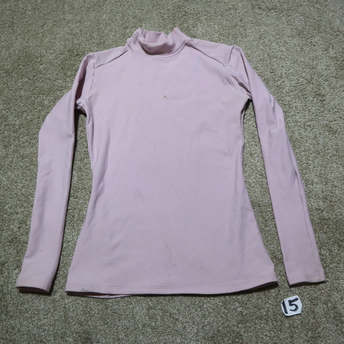 Under Armour Pink ColdGear Mock Fitted Long Sleeve Compression Shirt Women  Large